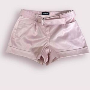 Express vintage pink satin belted micro shorts size 00